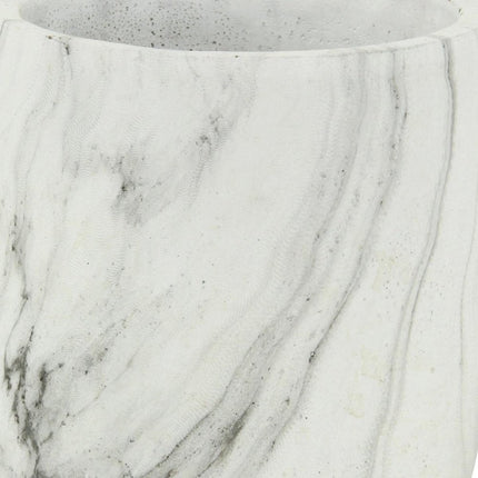 6" White and Gray Marbleized Ceramic Indoor Outdoor Round Pot Planter HomeRoots