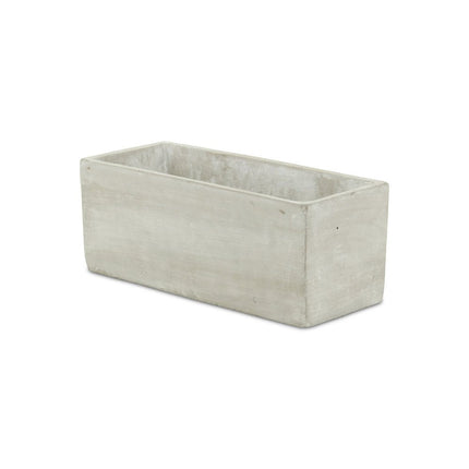 9" Light Gray Cement Indoor Outdoor Rectangular Pot Planter HomeRoots