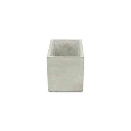 9" Light Gray Cement Indoor Outdoor Rectangular Pot Planter HomeRoots