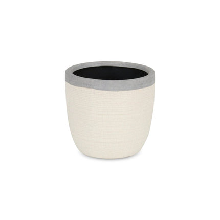 6" Cream and Gray Crackle Glaze Ceramic Indoor Outdoor Round Pot Planter HomeRoots