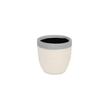 Gray And Ivory Ceramic 41 Ounce Crackle Round Distressed Pot Planter HomeRoots