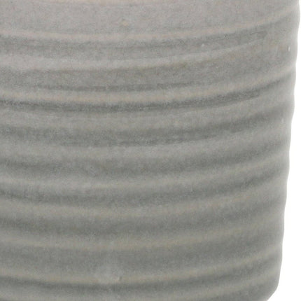 Gray Ceramic 19 Ounce Striped Round Distressed Pot Planter HomeRoots