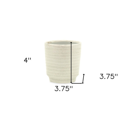 White Ceramic 15 Ounce Round Distressed Pot Planter HomeRoots