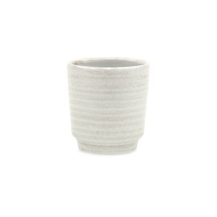 White Ceramic 15 Ounce Round Distressed Pot Planter HomeRoots