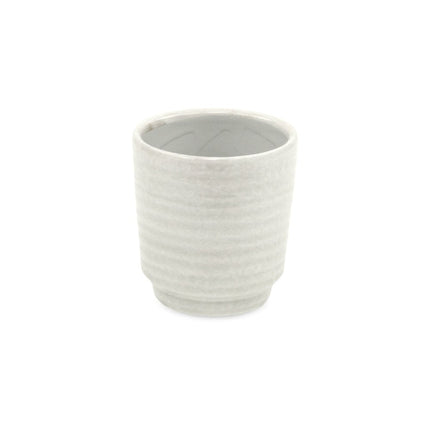White Ceramic 15 Ounce Round Distressed Pot Planter HomeRoots