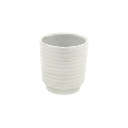 White Ceramic 15 Ounce Round Distressed Pot Planter HomeRoots
