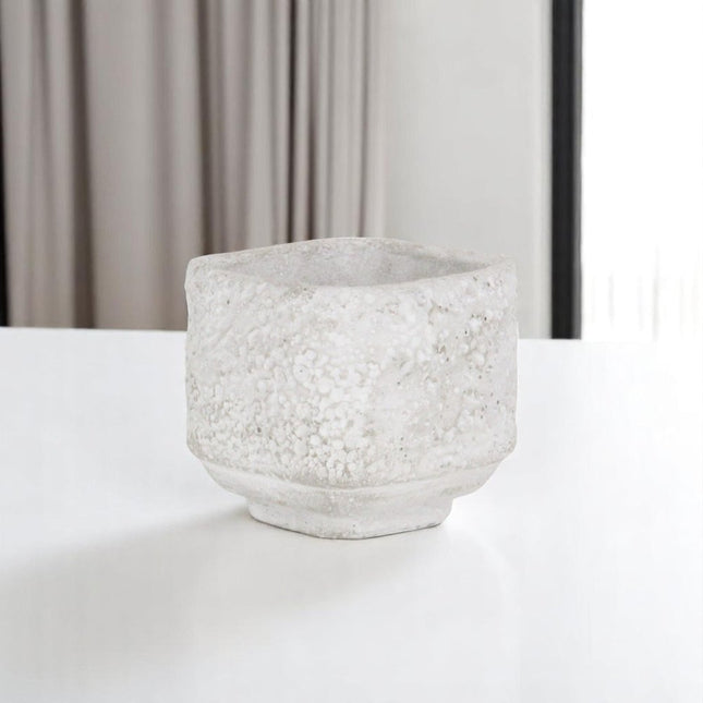 Gray Cement 106 Ounce Crackle Square Distressed Pot Planter HomeRoots