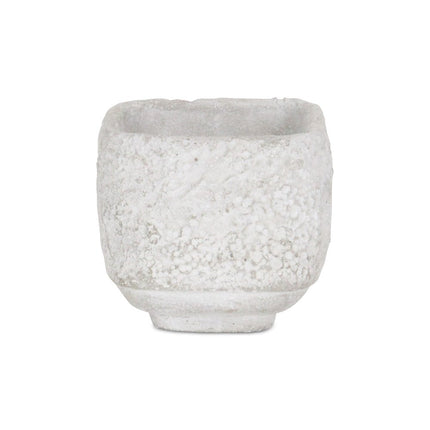 Gray Cement 106 Ounce Crackle Square Distressed Pot Planter HomeRoots