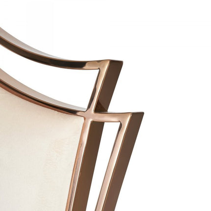 Set of Two Tufted Beige And Rose Gold Upholstered Velvet Dining Side Chairs HomeRoots