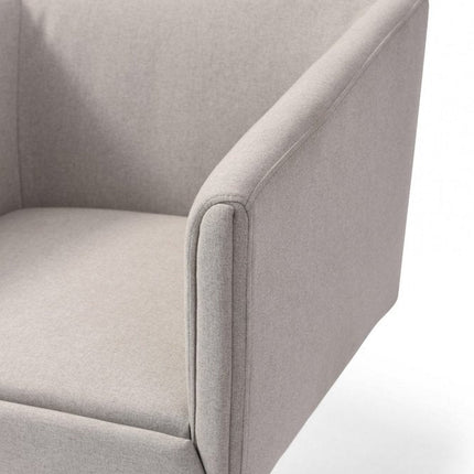 Light Gray And Brass Upholstered Fabric Dining Arm Chair HomeRoots