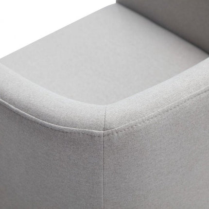 Light Gray And Antiqued Brass Upholstered Fabric Dining Arm Chair HomeRoots