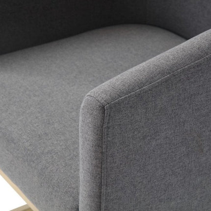 Dark Gray And Antiqued Brass Upholstered Fabric Dining Arm Chair HomeRoots