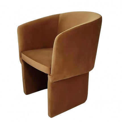 Burnt Umber Upholstered Velvet Dining Arm Chair HomeRoots