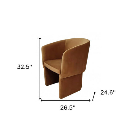 Burnt Umber Upholstered Velvet Dining Arm Chair HomeRoots