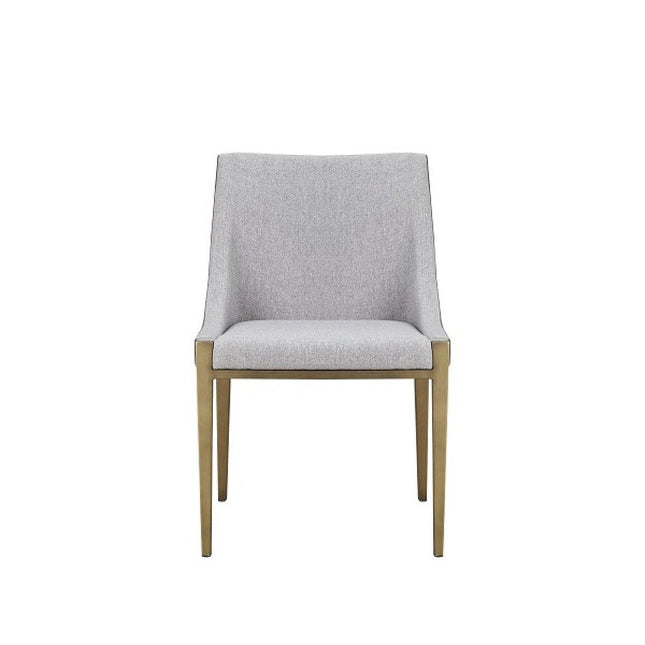 Gray And Brass Upholstered Fabric Dining Side Chair HomeRoots