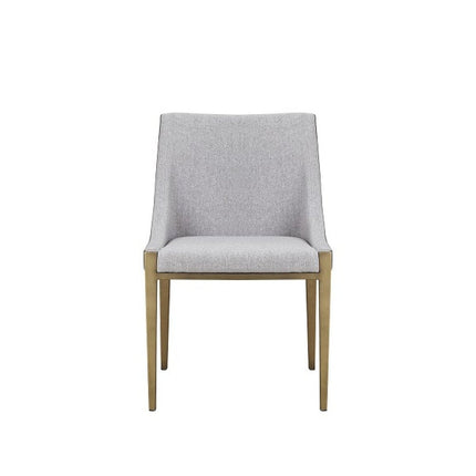Gray And Brass Upholstered Fabric Dining Side Chair HomeRoots