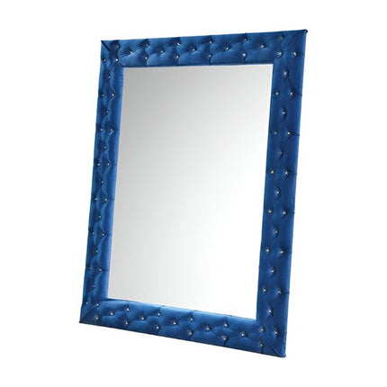 74" Blue Square Wood Framed Mounted Accent Mirror HomeRoots