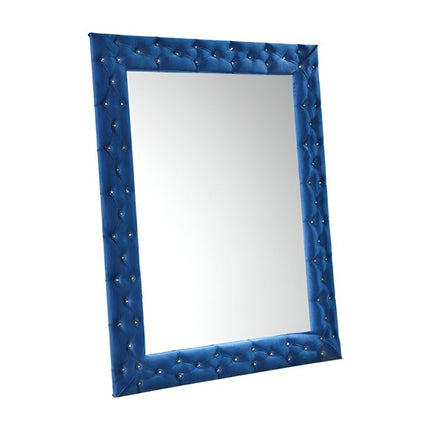 74" Blue Square Wood Framed Mounted Accent Mirror HomeRoots