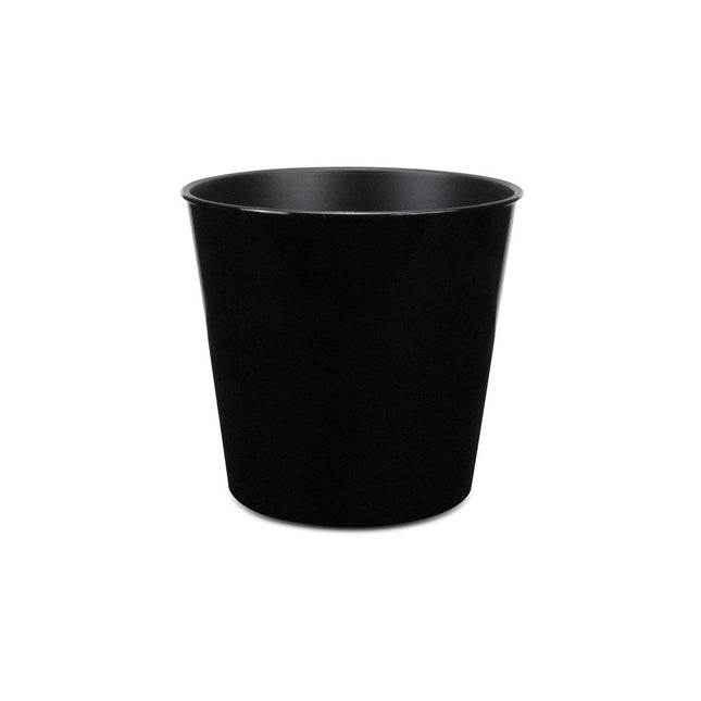 11" Black Recycled Plastic Indoor Outdoor Round Pot Planter HomeRoots