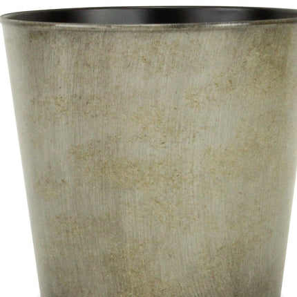 9" Gray Recycled Plastic Indoor Outdoor Round Pot Planter HomeRoots