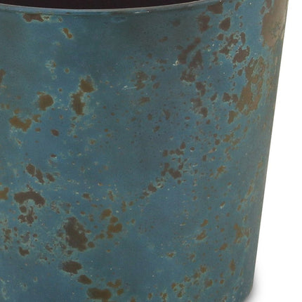 9" Blue Recycled Plastic Indoor Outdoor Round Pot Planter HomeRoots