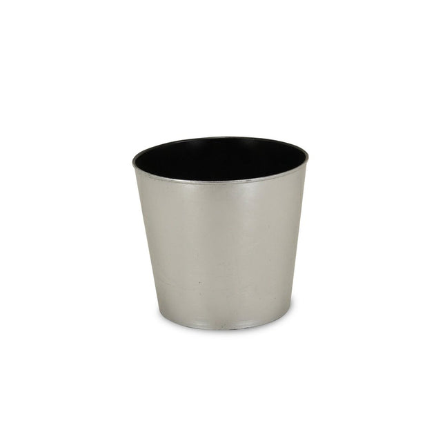 9" Silver Recycled Plastic Indoor Outdoor Round Pot Planter HomeRoots