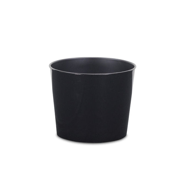 7" Black Recycled Plastic Indoor Outdoor Round Pot Planter HomeRoots