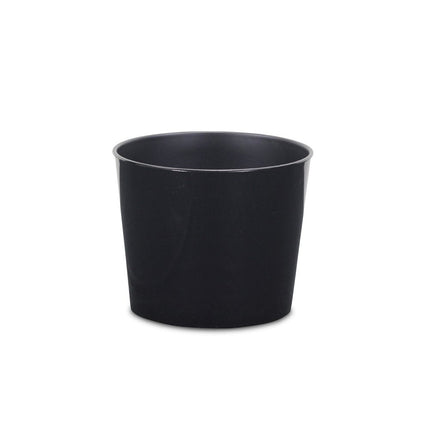 7" Black Recycled Plastic Indoor Outdoor Round Pot Planter HomeRoots