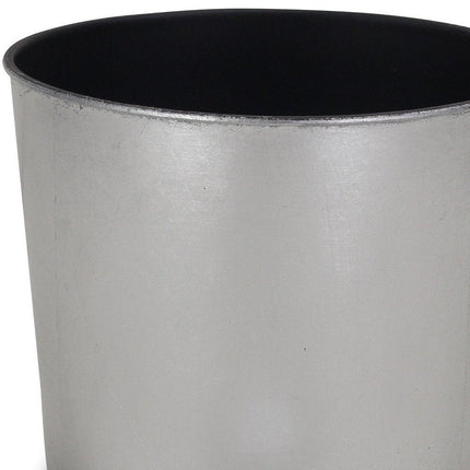 7" Silver Recycled Plastic Indoor Outdoor Round Pot Planter HomeRoots