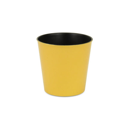 7" Yellow Recycled Plastic Indoor Outdoor Round Pot Planter HomeRoots
