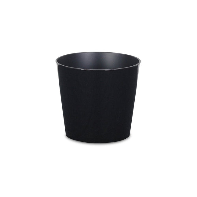 7" Black Recycled Plastic Indoor Outdoor Round Pot Planter HomeRoots