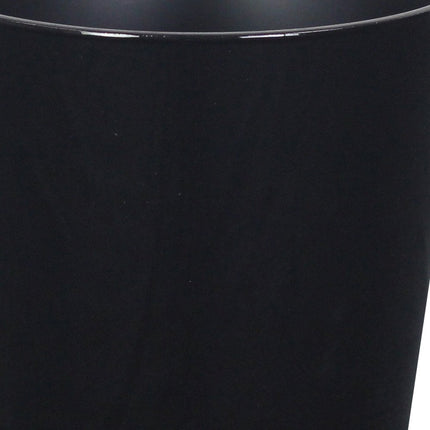 7" Black Recycled Plastic Indoor Outdoor Round Pot Planter HomeRoots