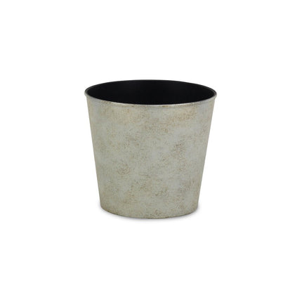7" Silver Recycled Plastic Indoor Outdoor Round Pot Planter HomeRoots