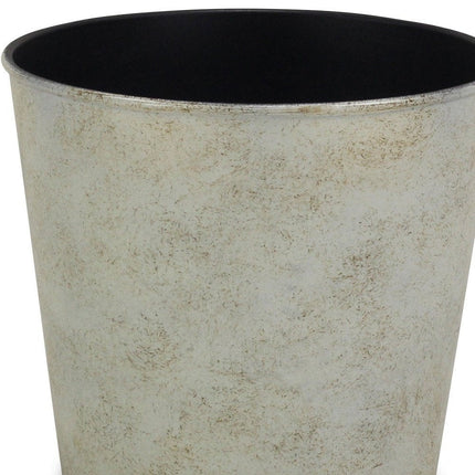 7" Silver Recycled Plastic Indoor Outdoor Round Pot Planter HomeRoots