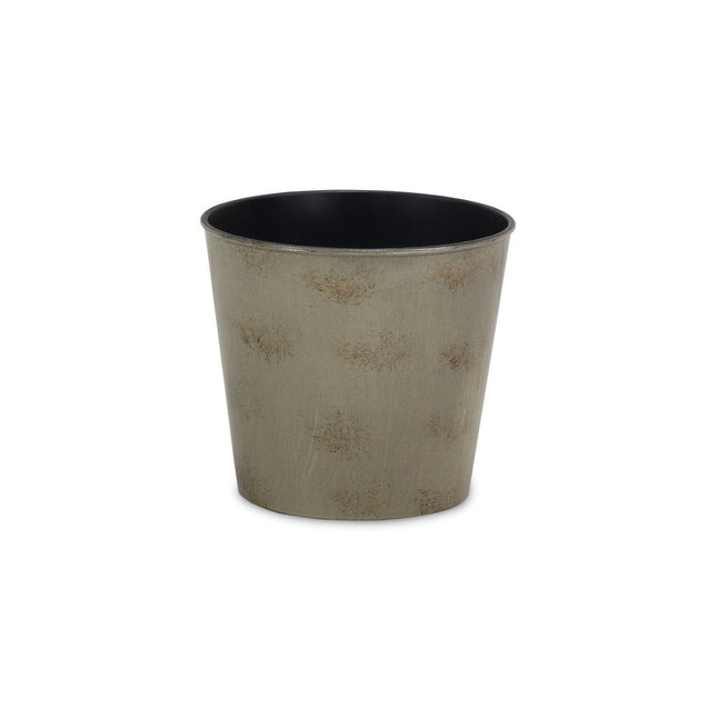 7" Gray Recycled Plastic Indoor Outdoor Round Pot Planter HomeRoots