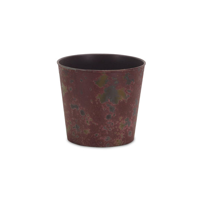 7" Red Recycled Plastic Indoor Outdoor Round Pot Planter HomeRoots