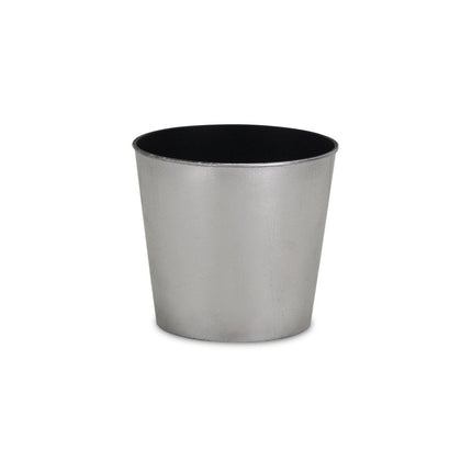 7" Silver Recycled Plastic Indoor Outdoor Round Pot Planter HomeRoots