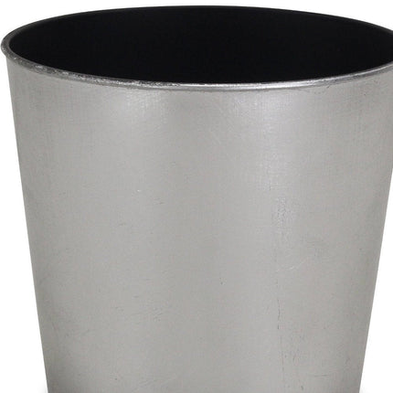 7" Silver Recycled Plastic Indoor Outdoor Round Pot Planter HomeRoots