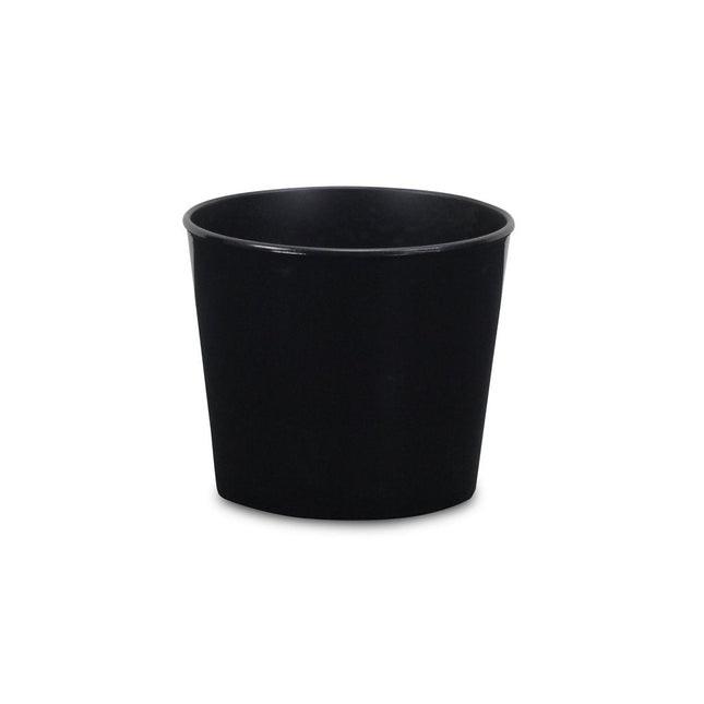 6" Black Recycled Plastic Indoor Outdoor Round Pot Planter HomeRoots