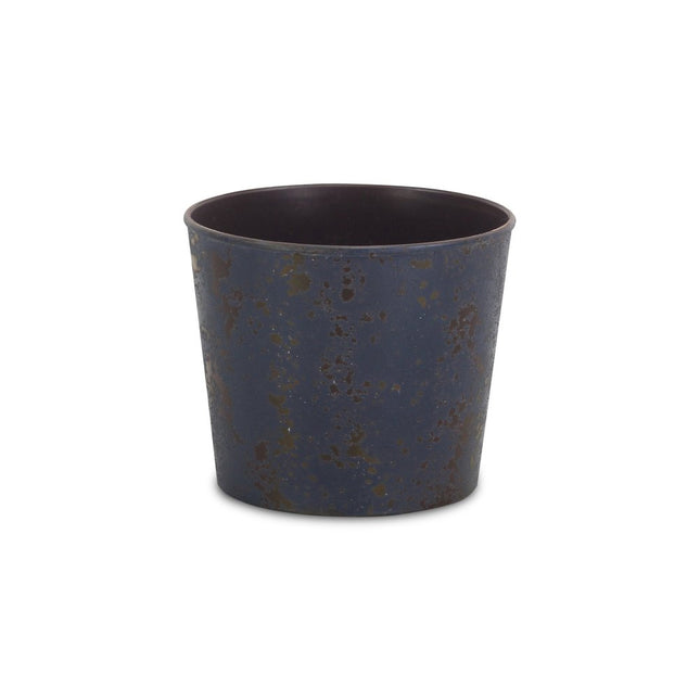 6" Blue Recycled Plastic Indoor Outdoor Round Pot Planter HomeRoots