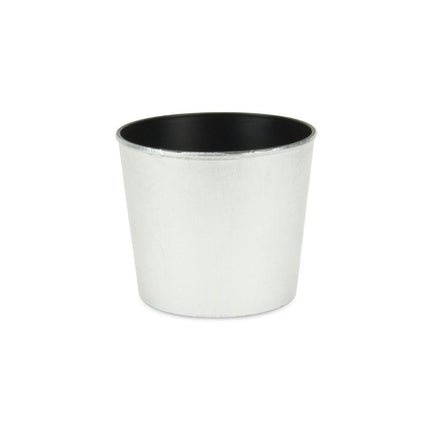 6" Silver Recycled Plastic Indoor Outdoor Round Pot Planter