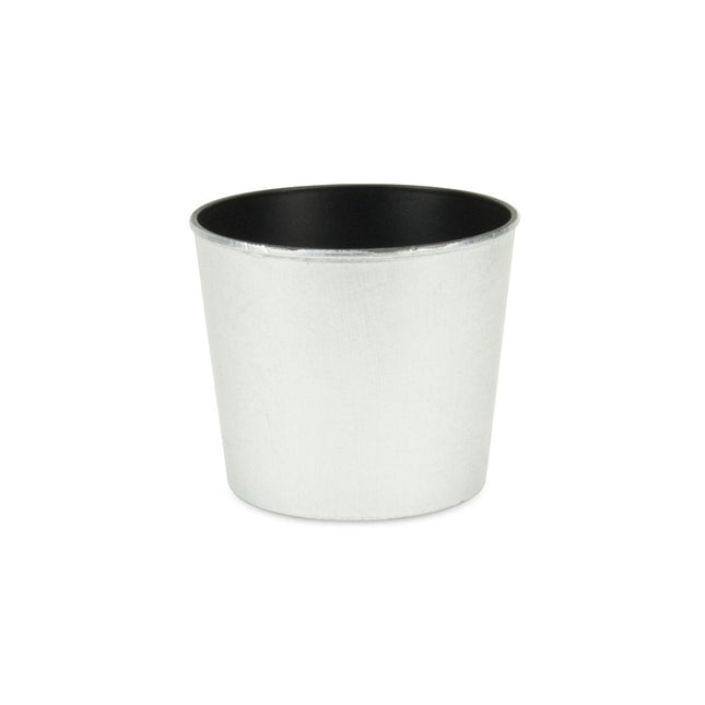 6" Silver Recycled Plastic Indoor Outdoor Round Pot Planter HomeRoots