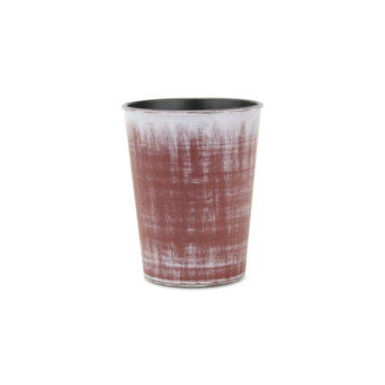 5" Brown and Ivory Textural Tone On Tone Recycled Plastic Indoor Outdoor Round Pot Planter