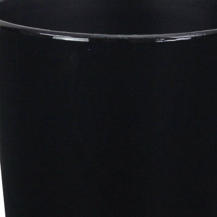 5" Black Recycled Plastic Indoor Outdoor Round Pot Planter HomeRoots