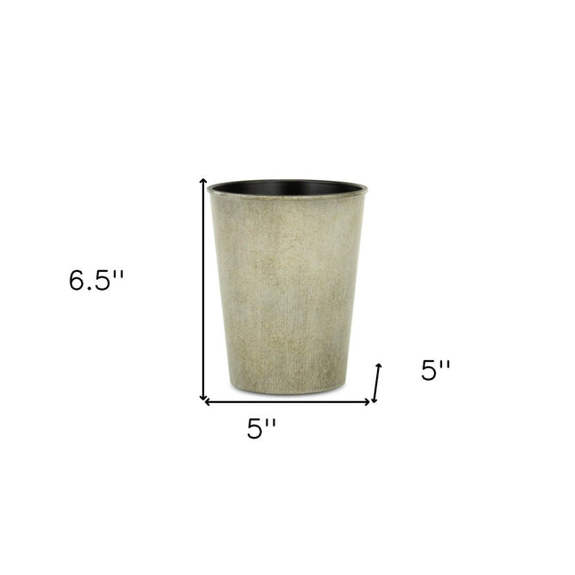 5" Gray Recycled Plastic Indoor Outdoor Round Pot Planter HomeRoots