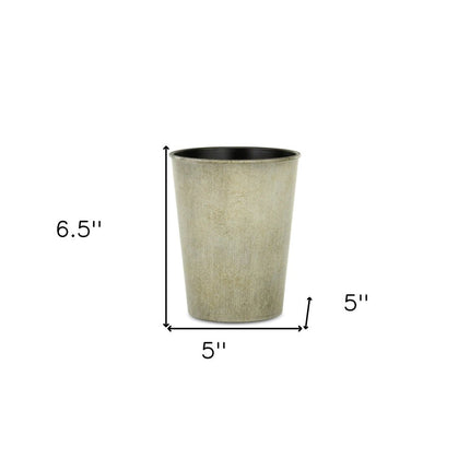 5" Gray Recycled Plastic Indoor Outdoor Round Pot Planter HomeRoots