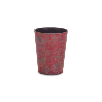 5" Red Recycled Plastic Indoor Outdoor Round Pot Planter HomeRoots