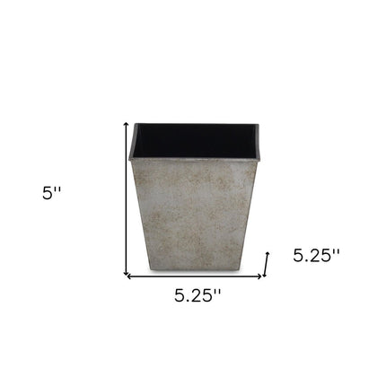 5" Gray Recycled Plastic Indoor Outdoor Square Pot Planter HomeRoots