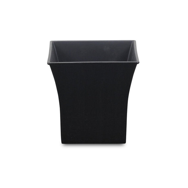 7" Black Recycled Plastic Indoor Outdoor Square Pot Planter HomeRoots