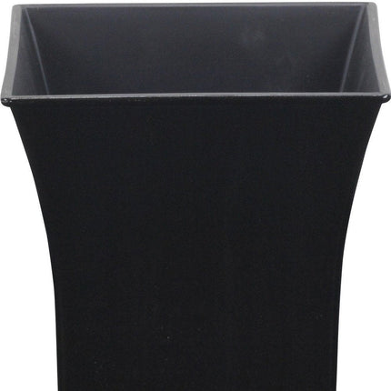 7" Black Recycled Plastic Indoor Outdoor Square Pot Planter HomeRoots